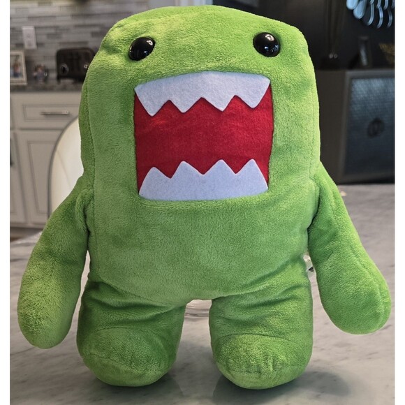 13" Kellytoy Domo-Kun Monster Standing Green  Stuffed Plush Doll Toy TAG 2014 - Picture 1 of 7